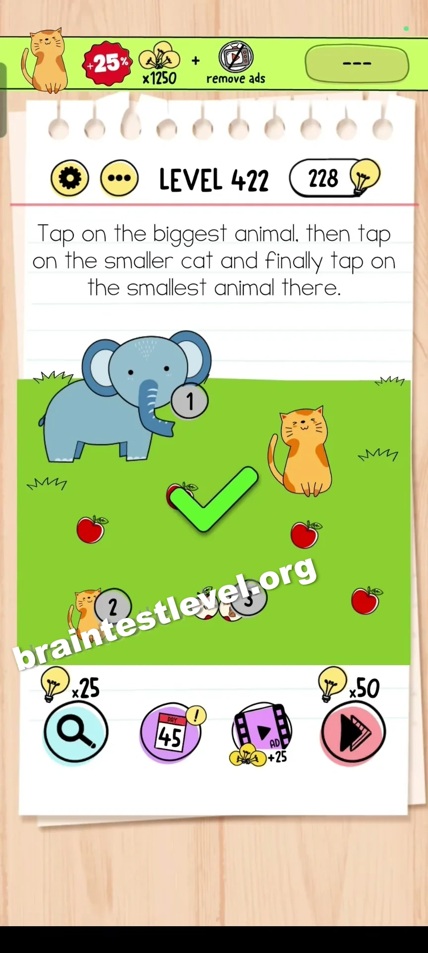 Brain Test Level 422 screenshot 2