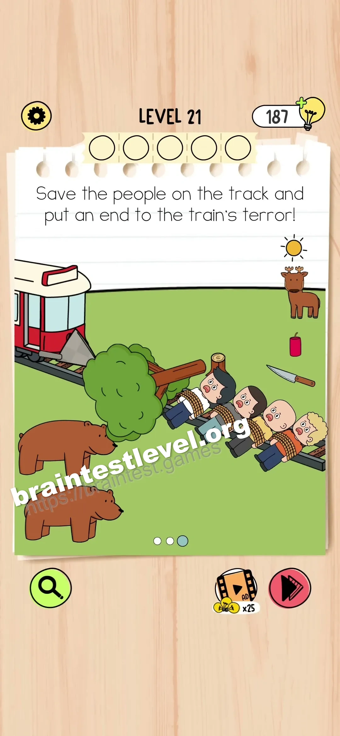 Brain Test 5 Level 21 scene 3 step 1