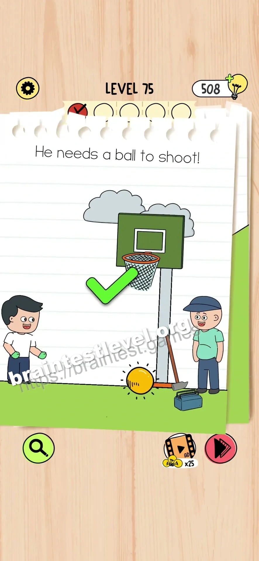 Brain Test 5 Level 75 scene 3 step 2