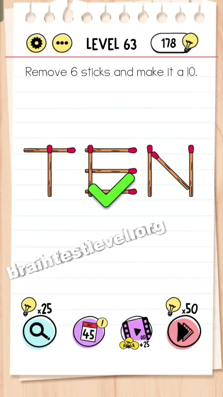 Brain Test Level 63 screenshot 2