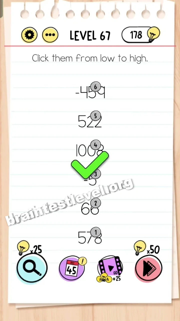 Brain Test Level 67 screenshot 2